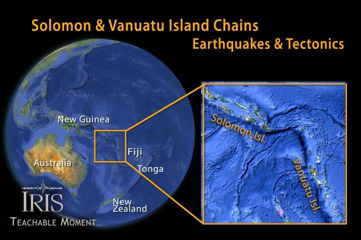 Este terremoto ocurrió sobre o en las cercanías del límite de mega-empuje de la zona de subducción entre las Placas de Australia y del Pacífico.