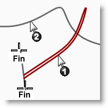 La curva de perfil se escala en una dirección entre el eje y el carril.