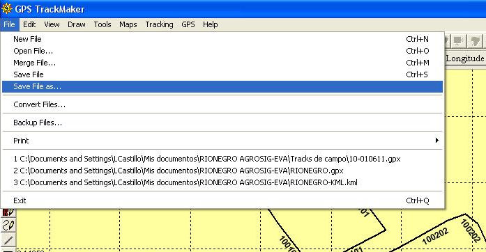 Para guardar el archivo seleccione File-Save File as Guarde el conjunto de tracks en un archivo tipo.