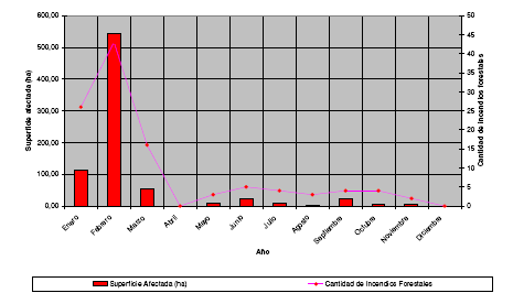 La ocurrencia (cantidad) de incendios forestales en Bogotá D.C., tiene una correlación directa con el Fenómeno del Niño. Los años con mayor ocurrencia de eventos fueron el 2007 y el 2002.