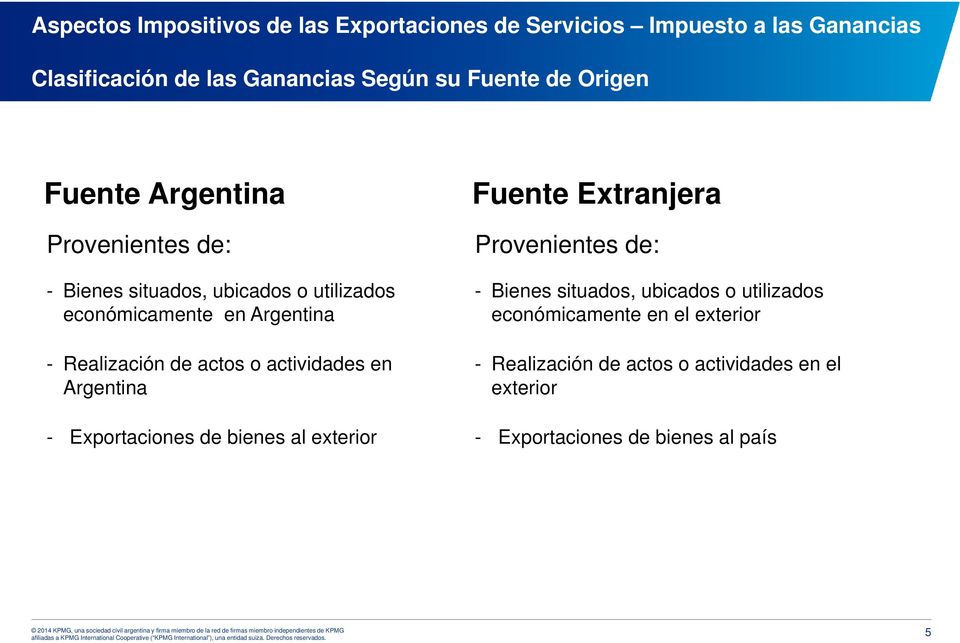 Argentina - Exportaciones de bienes al exterior Fuente Extranjera Provenientes de: - Bienes situados, ubicados o