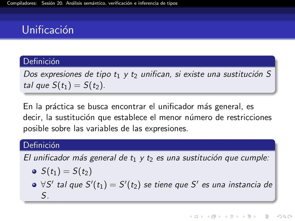 número de restricciones posible sobre las variables de las expresiones.