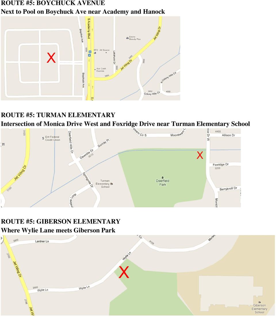 Monica Drive West and Foxridge Drive near Turman Elementary