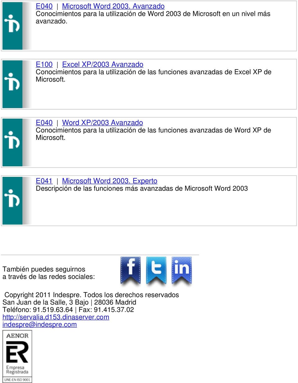 las funciones avanzadas de Word XP de E041 Microsoft Word 2003.