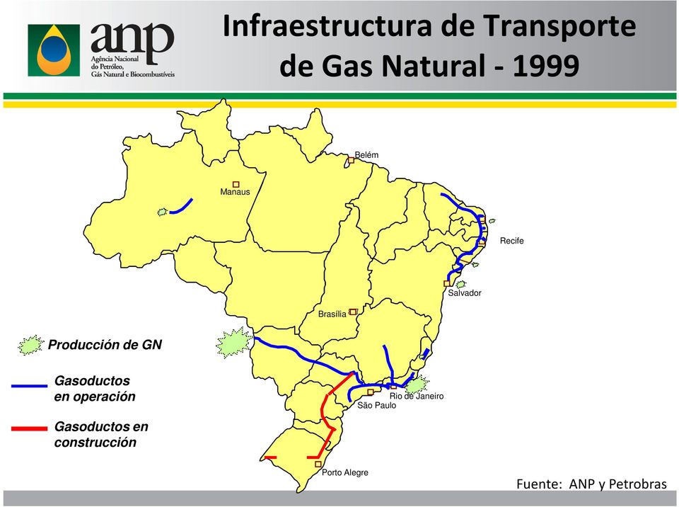 Gasoductos en operación Gasoductos en construcción Rio