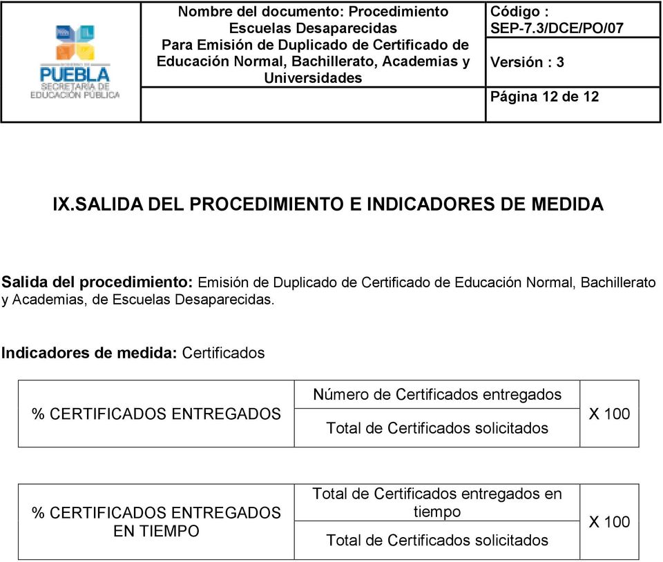 Certificado de Educación Normal, Bachillerato y Academias, de.