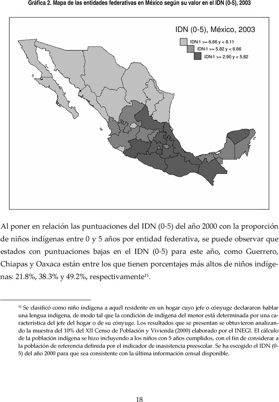 IDN (0 5) para este año, como Guerrero, Chapas y Oaxaca están entre los que tenen porcentajes más altos de nños ndígenas: 21.8%, 38.3% y 49.2%, respectvamente 11.