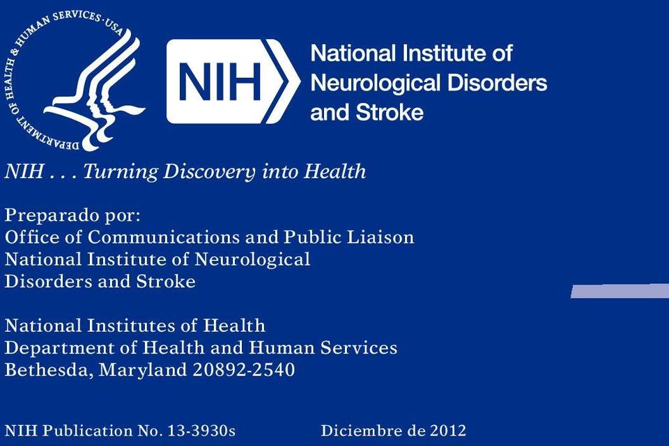 Disorders and Stroke National Institutes of Health Department of Health