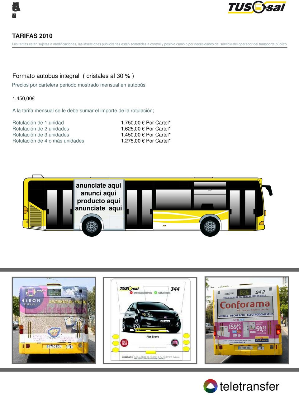 del servicio del operador del transporte público Formato autobus integral ( cristales al 30