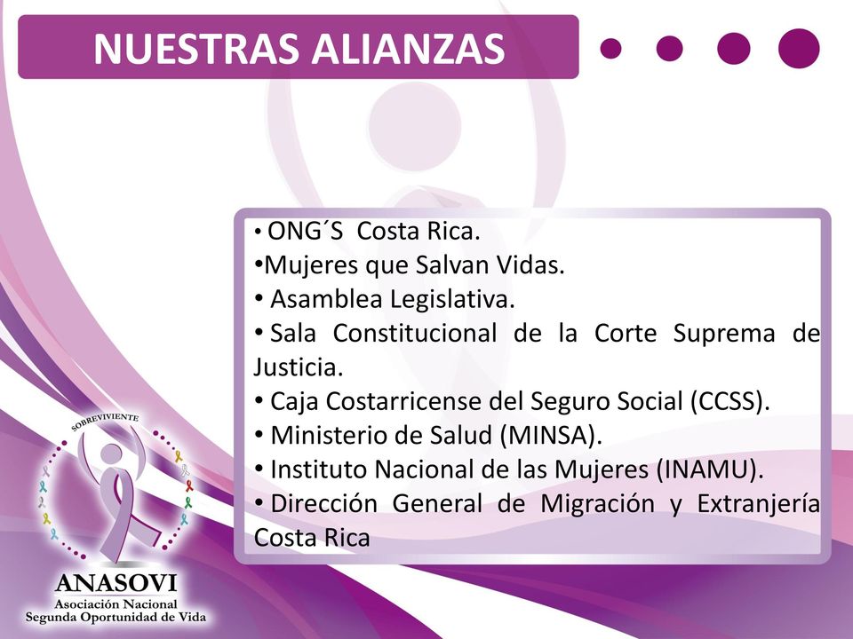Caja Costarricense del Seguro Social (CCSS). Ministerio de Salud (MINSA).