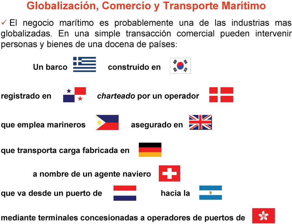 En una simple transacción comercial pueden intervenir personas y bienes de una docena de países: Un barco construido