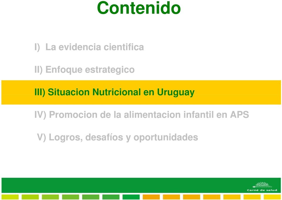 Nutricional en Uruguay IV) Promocion de la