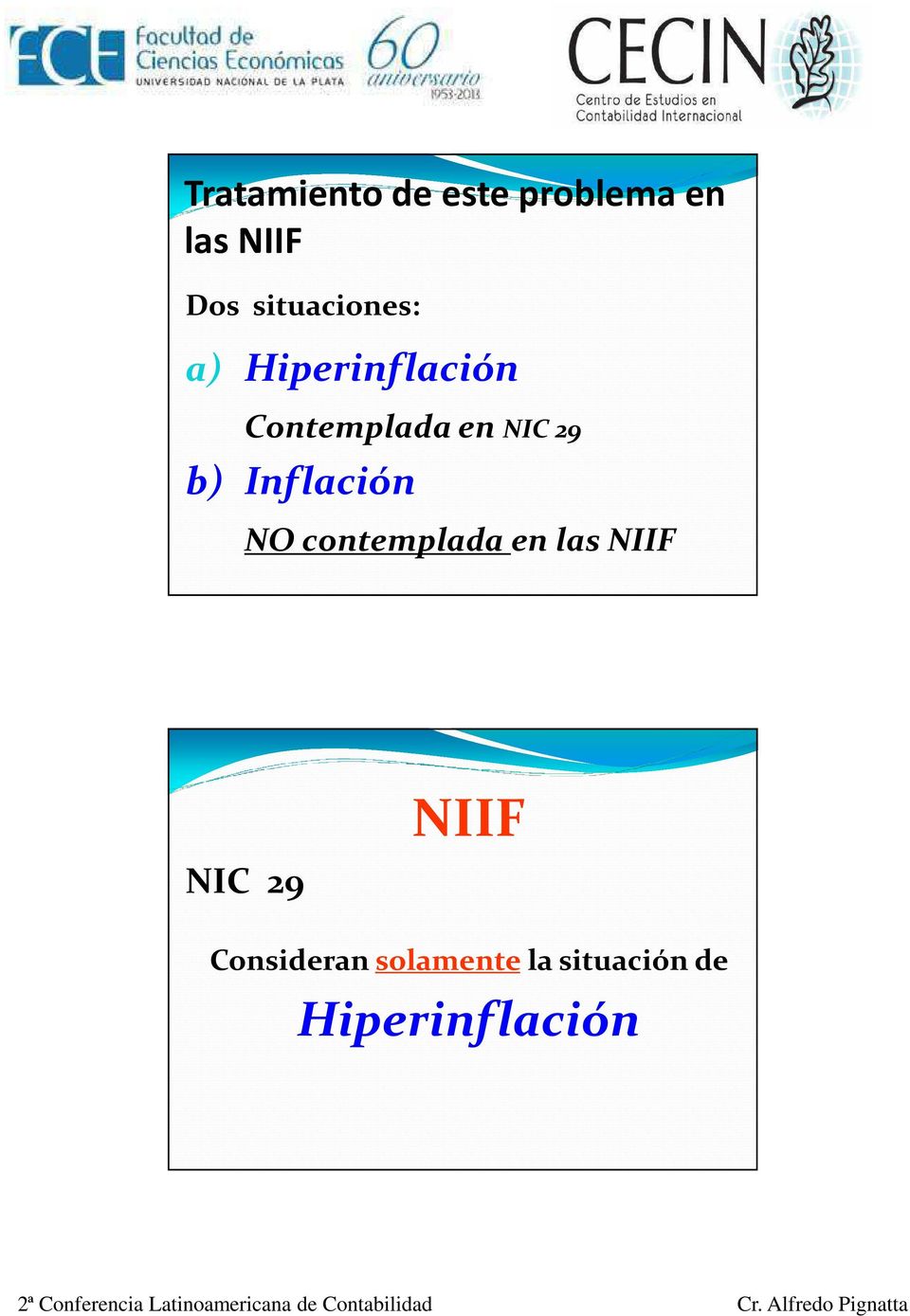 29 b) Inflación NO contemplada en las NIIF NIC 29