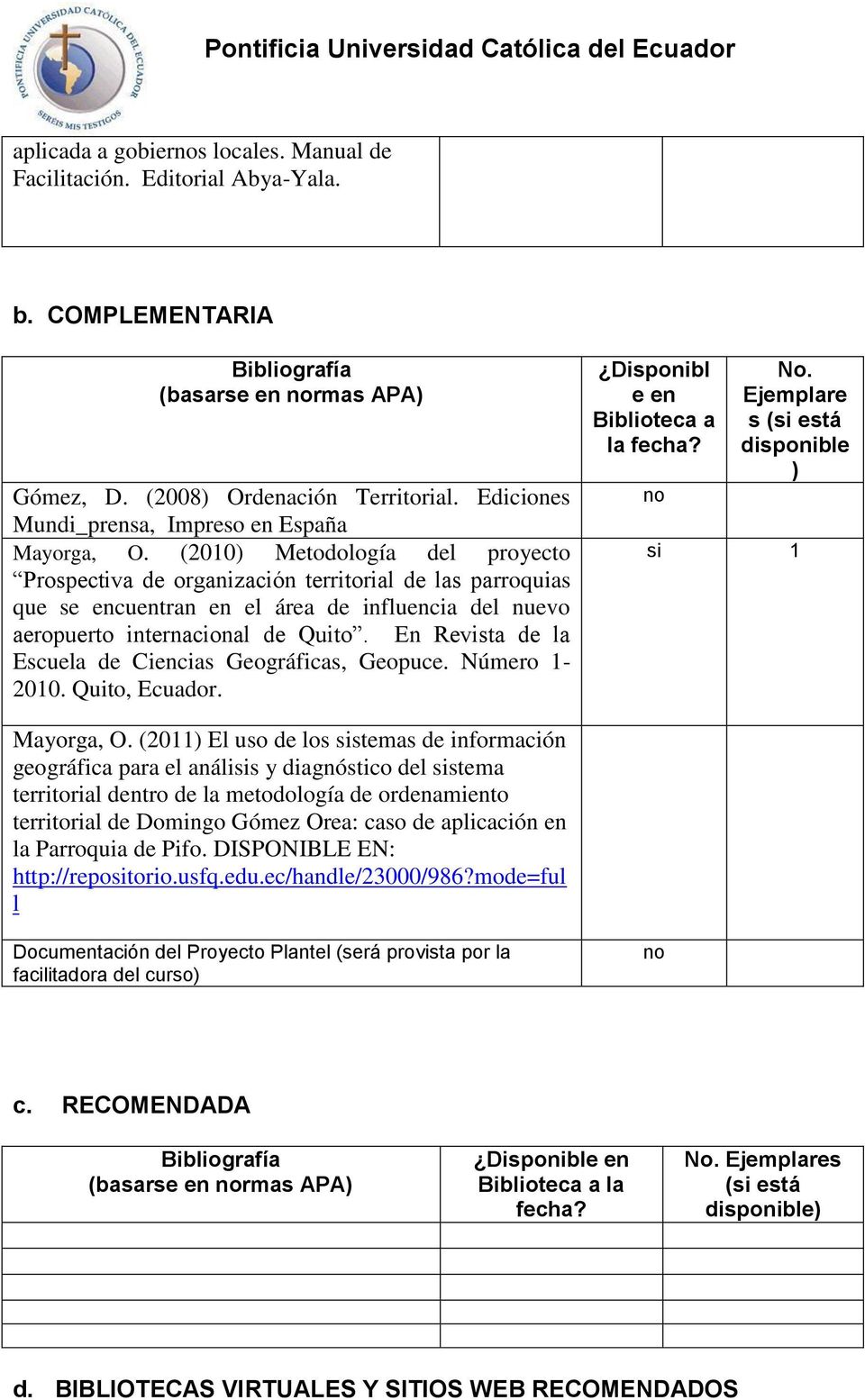 (2010) Metodología del proyecto Prospectiva de organización territorial de las parroquias que se encuentran en el área de influencia del nuevo aeropuerto internacional de Quito.