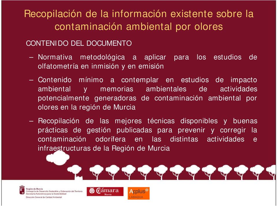 contaminación ambiental por olores en la región de Murcia Recopilación de las mejores técnicas disponibles y buenas prácticas de