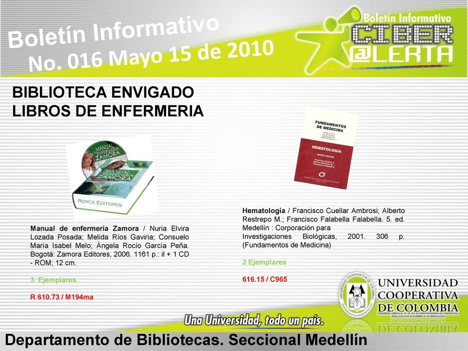 3 Ejemplares Hematología / Francisco Cuellar Ambrosi; Alberto Restrepo M.; Francisco Falabella Falabella. 5. ed.