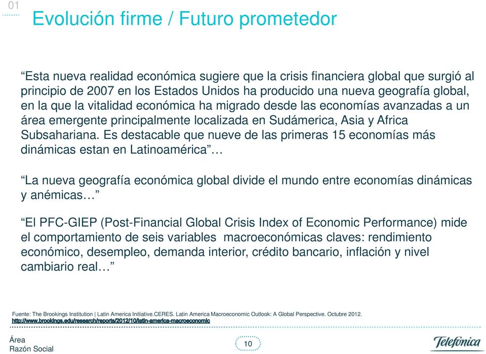 Es destacable que nueve de las primeras 15 economías más dinámicas estan en Latinoamérica La nueva geografía económica global divide el mundo entre economías dinámicas y anémicas El PFC-GIEP