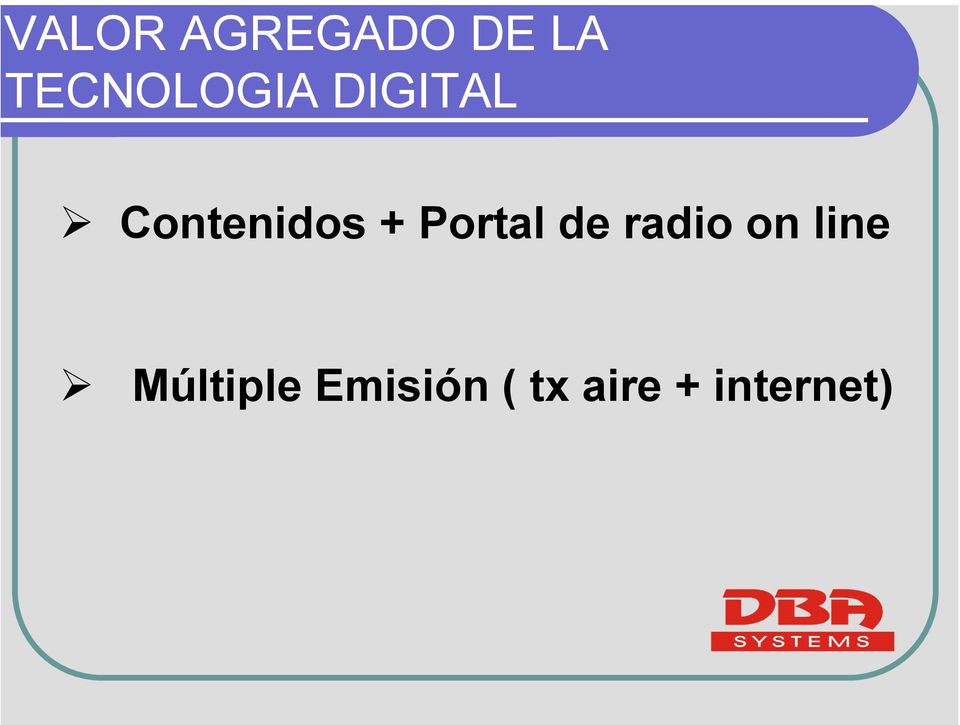 Contenidos + Portal de radio