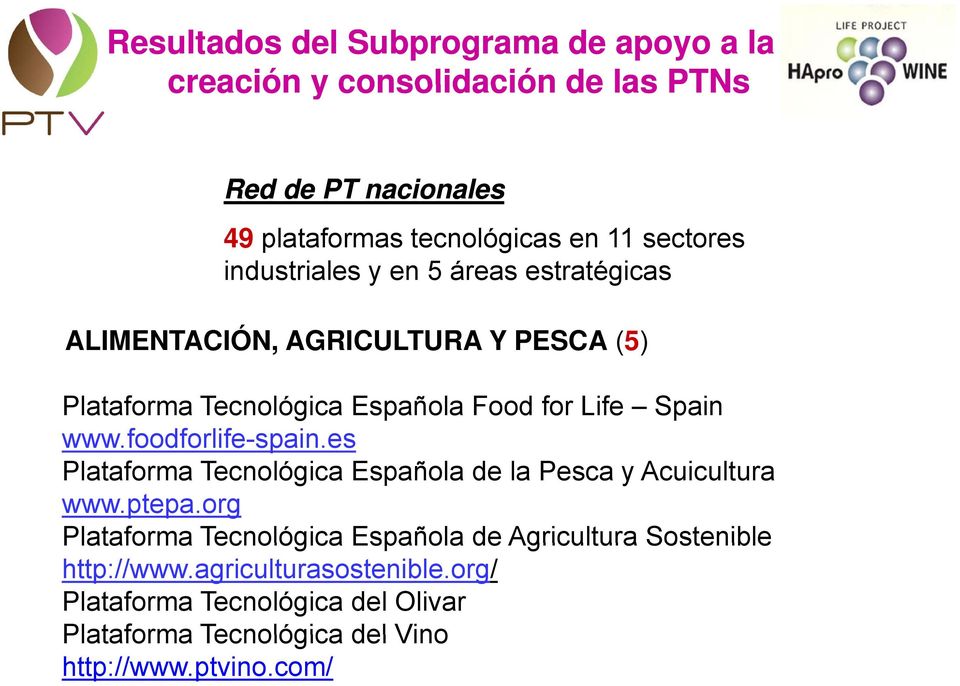www.foodforlife-spain.es Plataforma Tecnológica Española de la Pesca y Acuicultura www.ptepa.