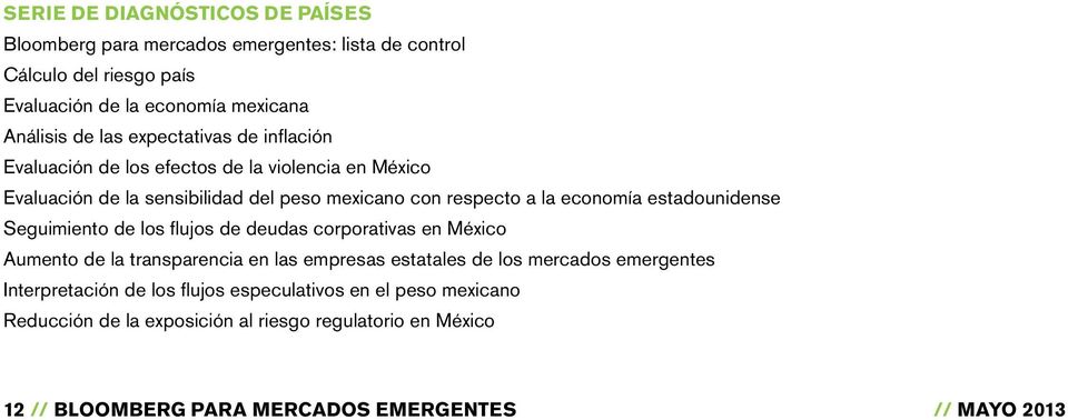 estadounidense Seguimiento de los flujos de deudas corporativas en México Aumento de la transparencia en las empresas estatales de los mercados emergentes