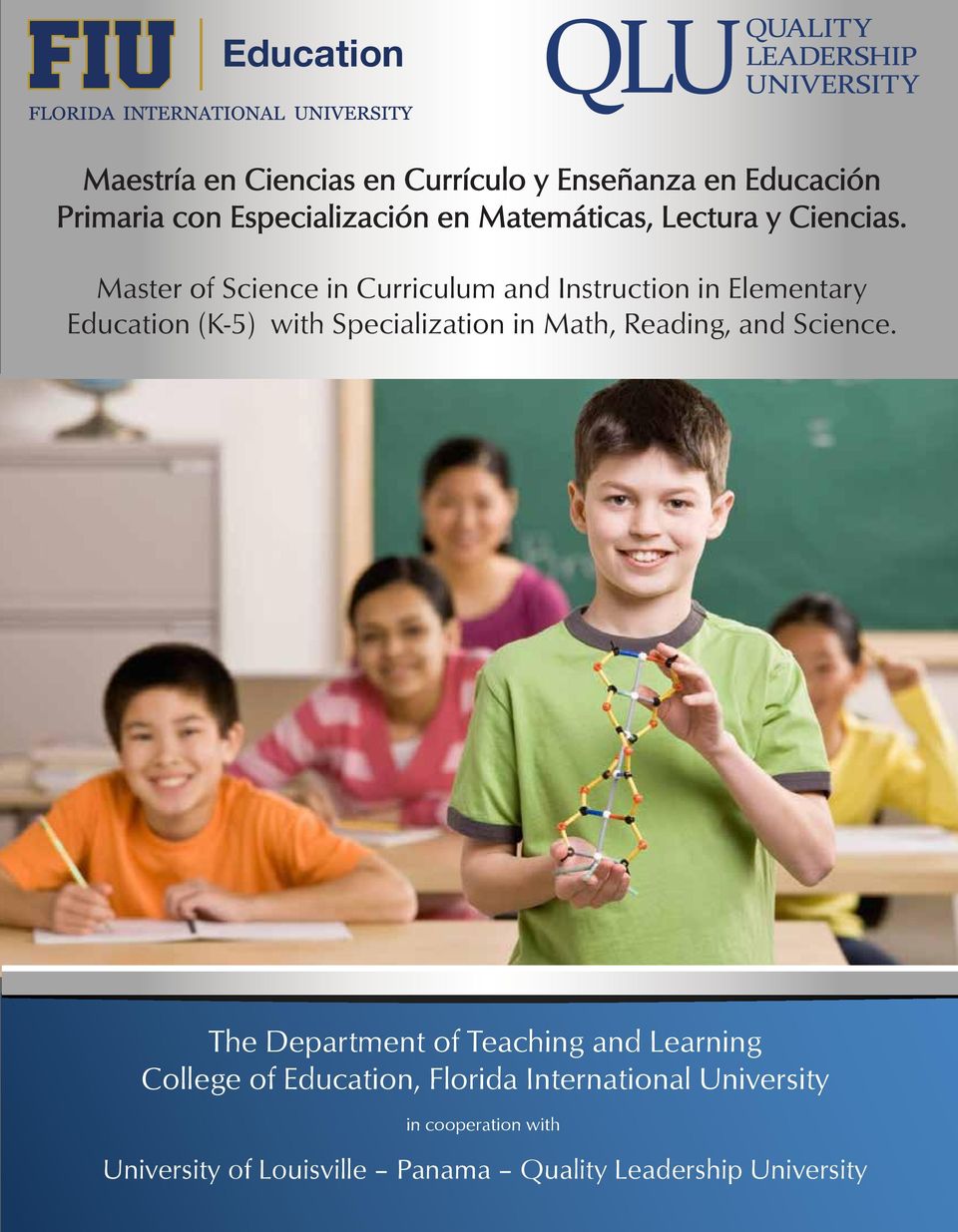 Master of Science in Curriculum and Instruction in Elementary Education (K-5) with Specialization in Math,