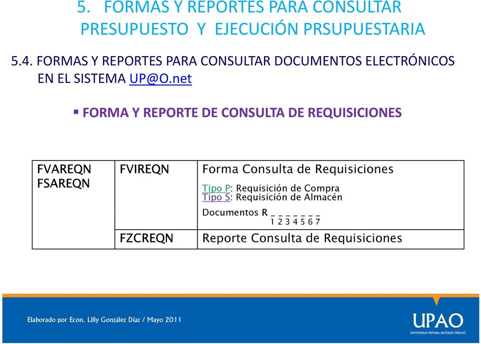 net FORMA Y REPORTE DE CONSULTA DE REQUISICIONES FVAREQN FSAREQN FVIREQN FZCREQN Forma Consulta