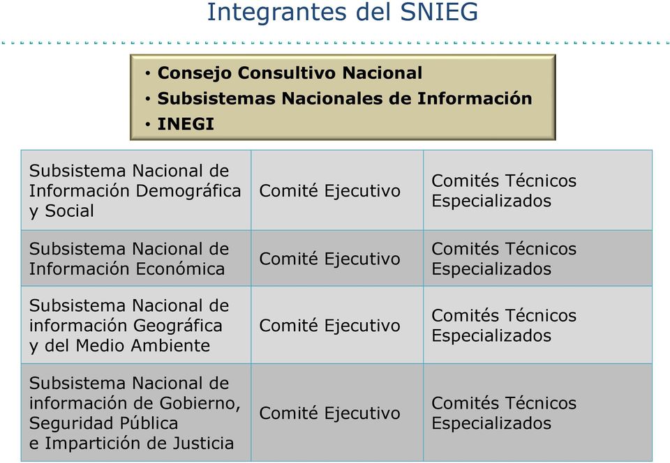 Subsistema Nacional de información de Gobierno, Seguridad Pública e Impartición de Justicia Comité Ejecutivo Comité Ejecutivo Comité