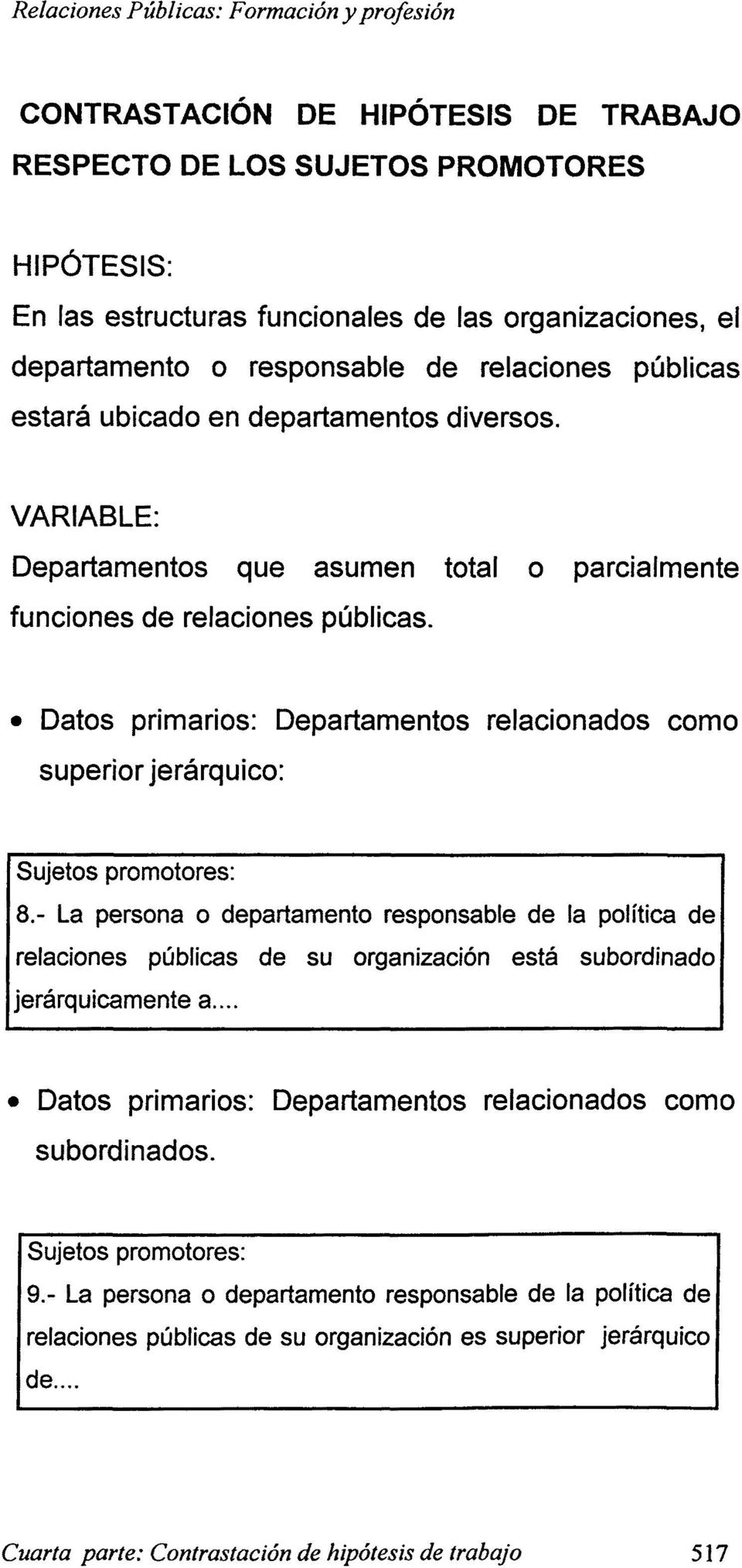 parcialmente Datos primarios: Departamentos relacionados como superior jerárquico: Sujetos promotores: 8.