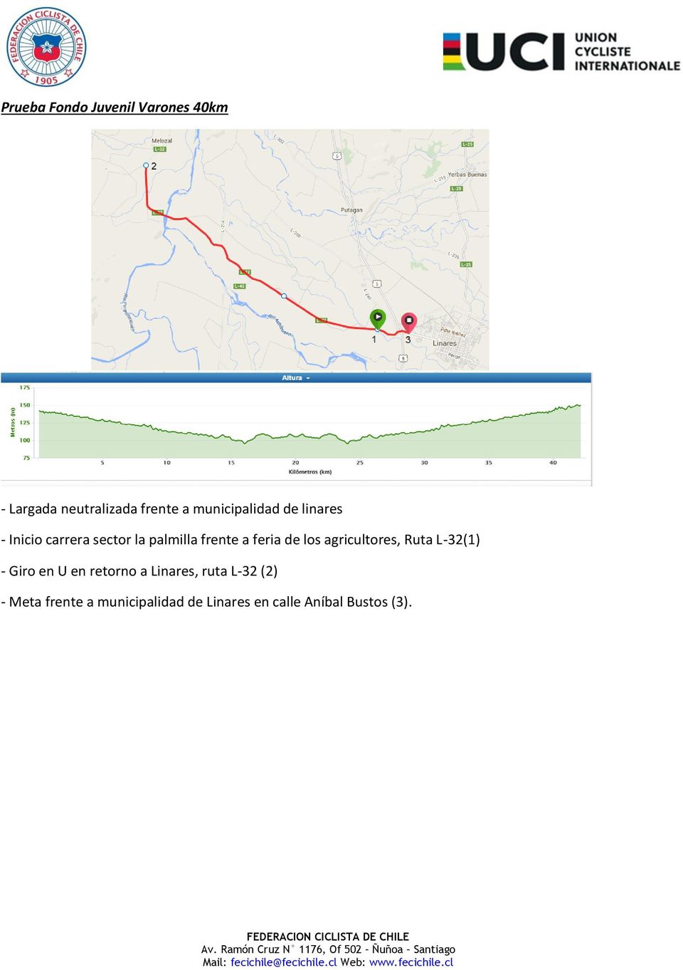 Giro en U en retorno a Linares, ruta L-32 (2) -