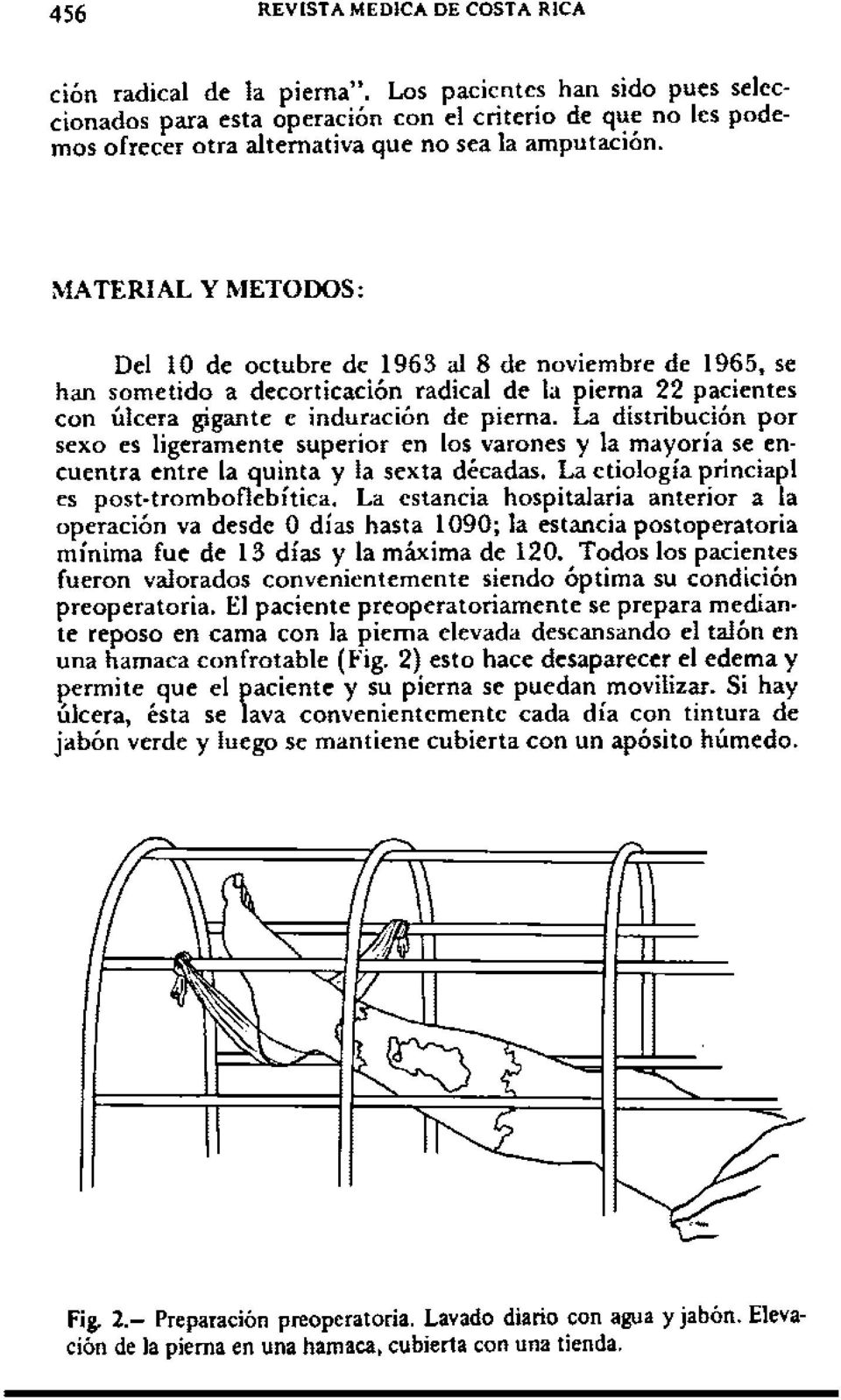 MATERIAL Y METOOOS: Del 10 de octubre de 1963 al 8 de noviembre de 1965, se han sometido a decorticación radical de la pierna 22 pacientes con úlcera gigante e induración de pierna.