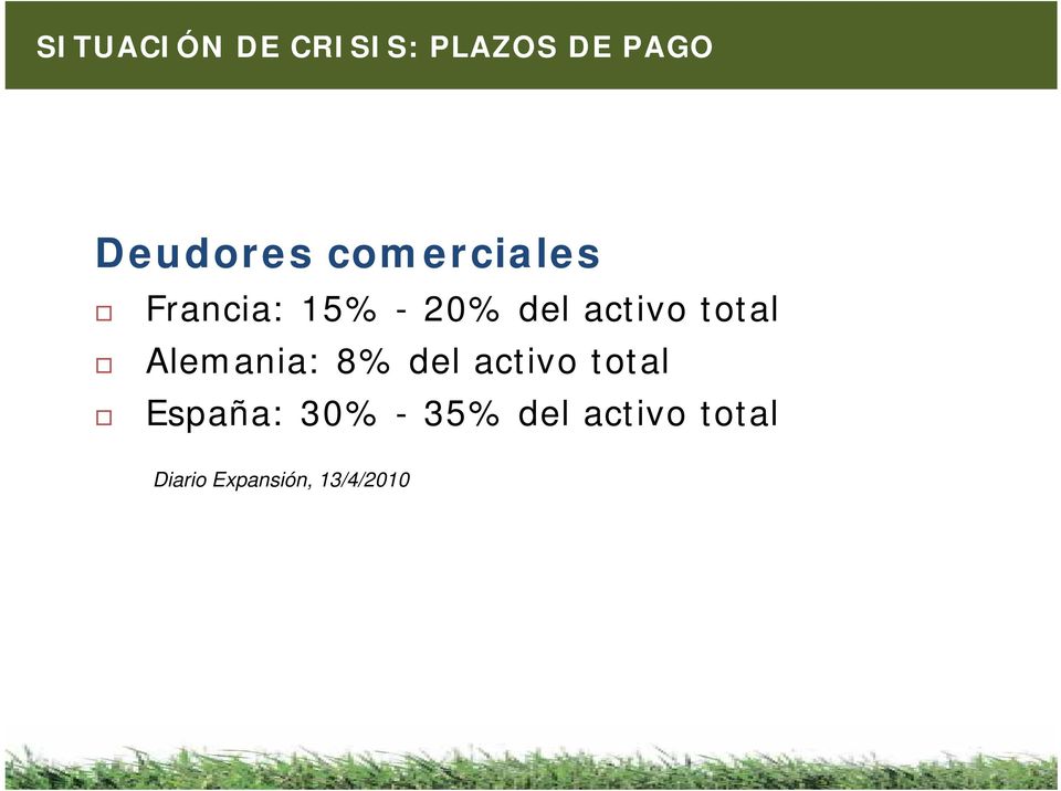 total Alemania: 8% del activo total España: