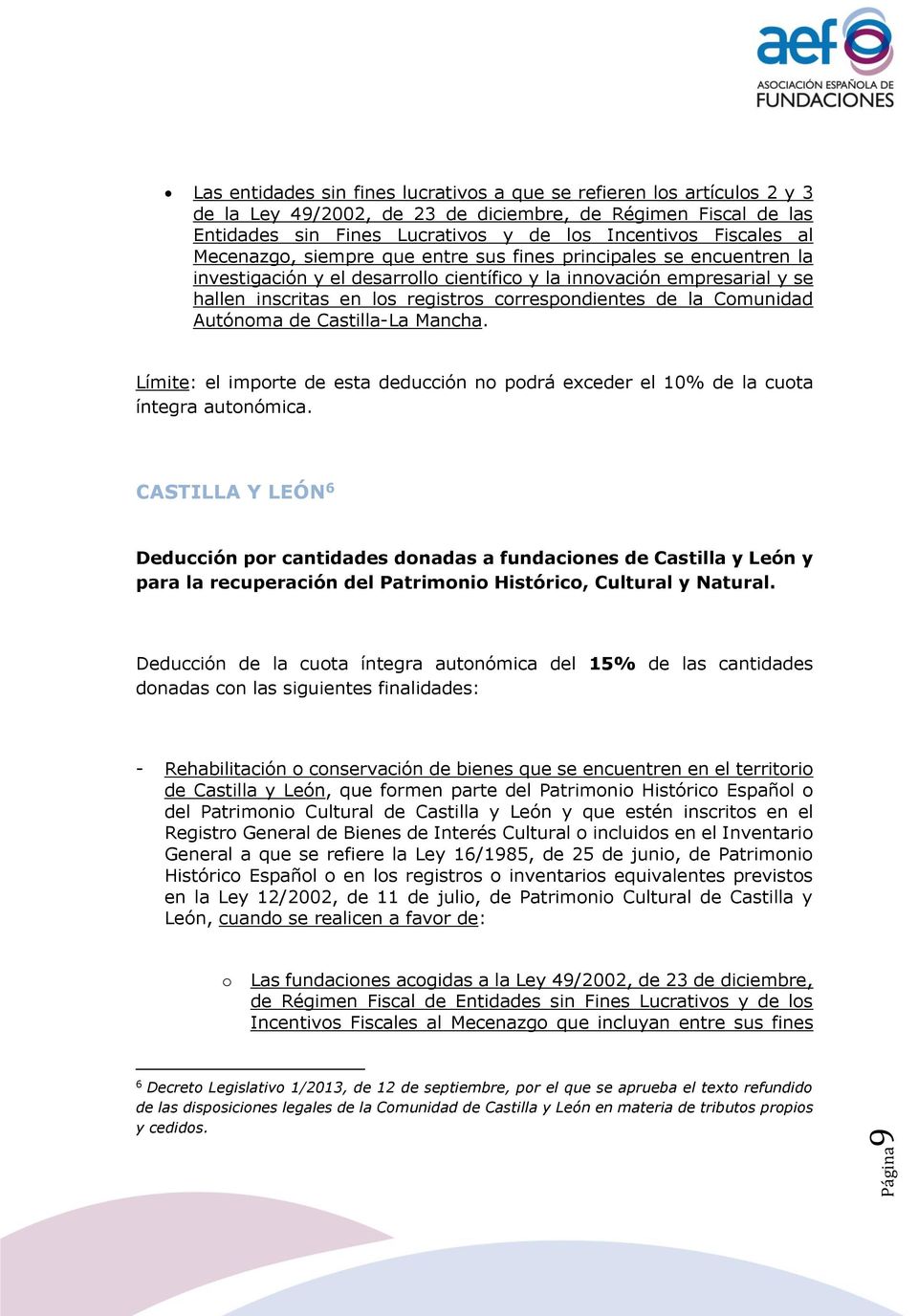Comunidad Autónoma de Castilla-La Mancha. Límite: el importe de esta deducción no podrá exceder el 10% de la cuota íntegra autonómica.