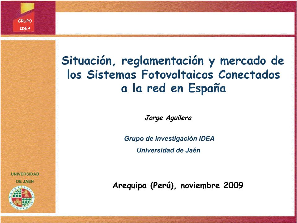España Jorge Aguilera Grupo de investigación