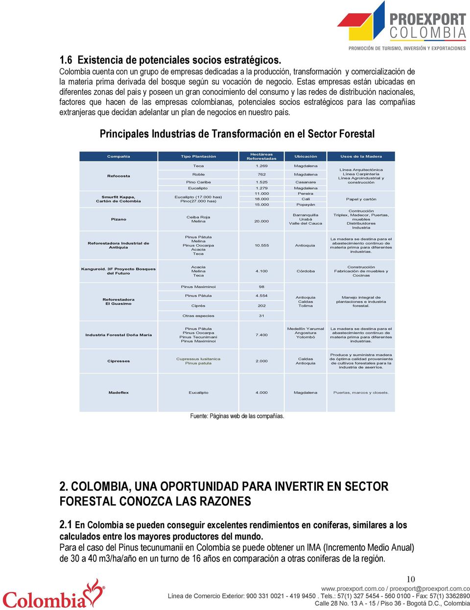 Estas empresas están ubicadas en diferentes zonas del país y poseen un gran conocimiento del consumo y las redes de distribución nacionales, factores que hacen de las empresas colombianas,