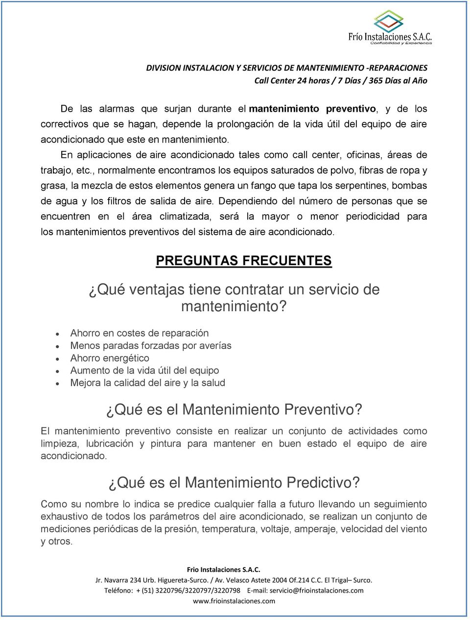 MANTENIMIENTO PREVENTIVO-CORRECTIVO Y PREVENTIVO DE EQUIPOS DE AIRE  ACONDICIONADO - PDF Descargar libre
