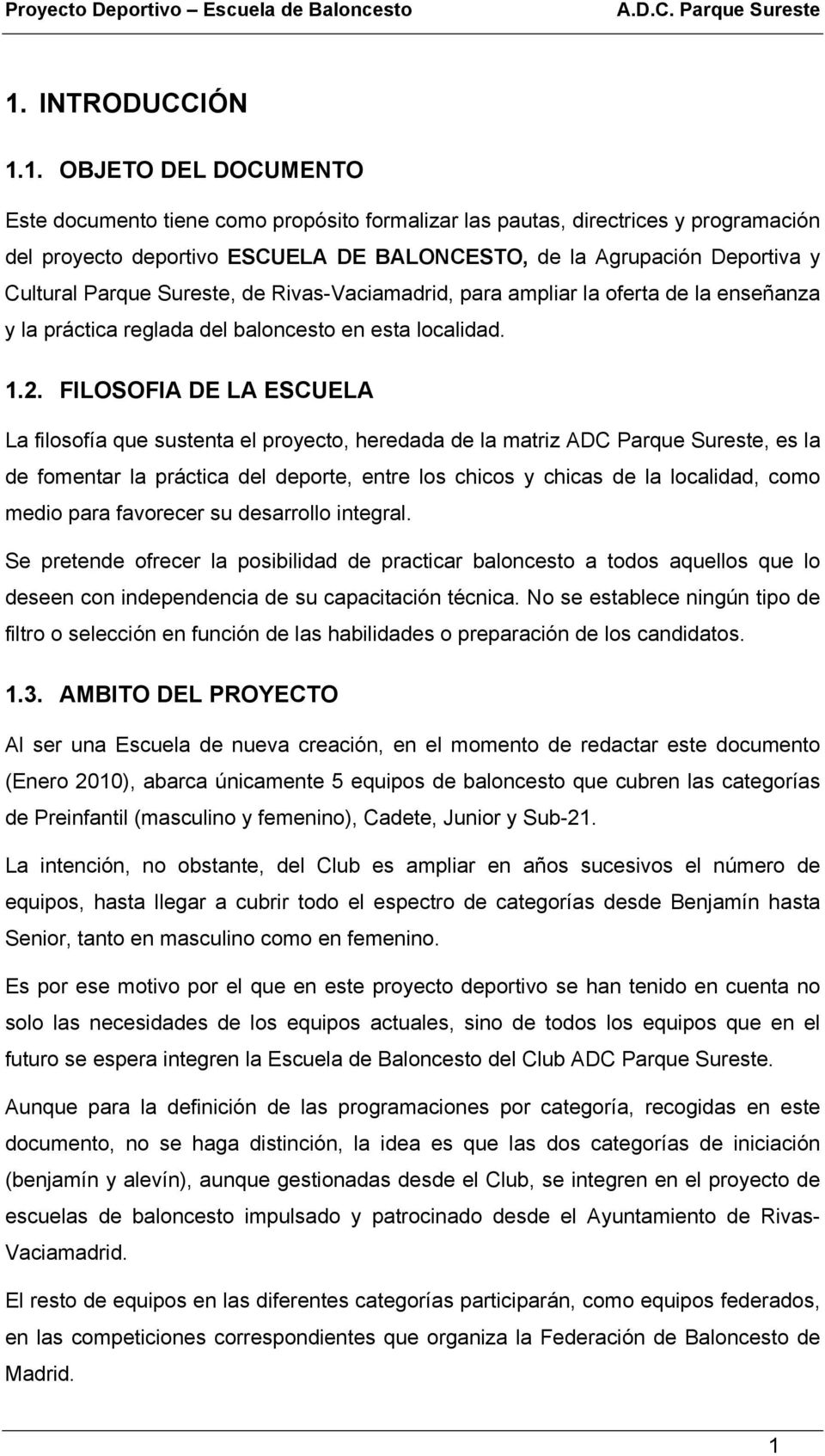 PROYECTO DEPORTIVO ESCUELA DE BALONCESTO - PDF Free Download
