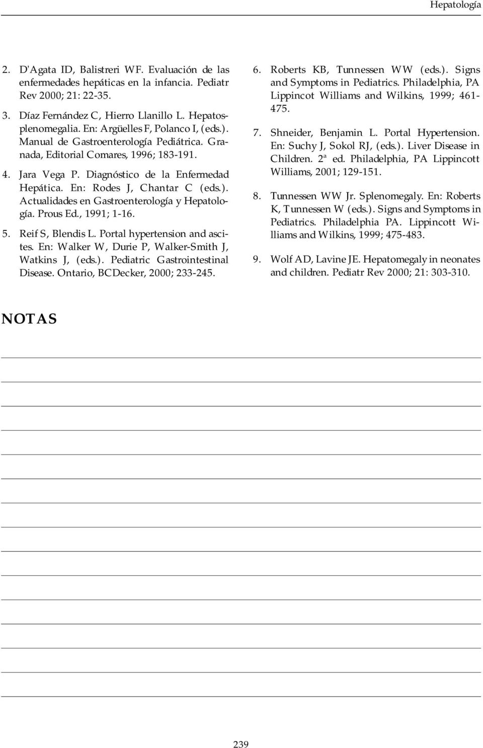 En: Rodes J, Chantar C (eds.). Actualidades en Gastroenterología y Hepatología. Prous Ed., 1991; 1-16. 5. Reif S, Blendis L. Portal hypertension and ascites.