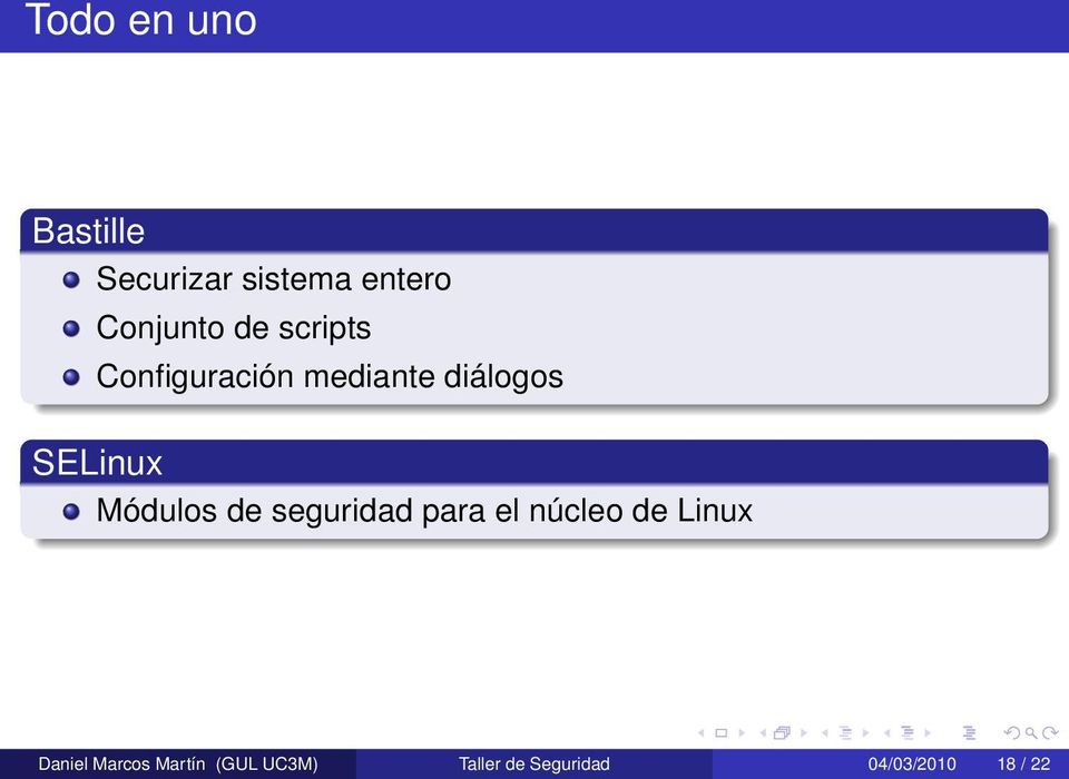 Módulos de seguridad para el núcleo de Linux Daniel