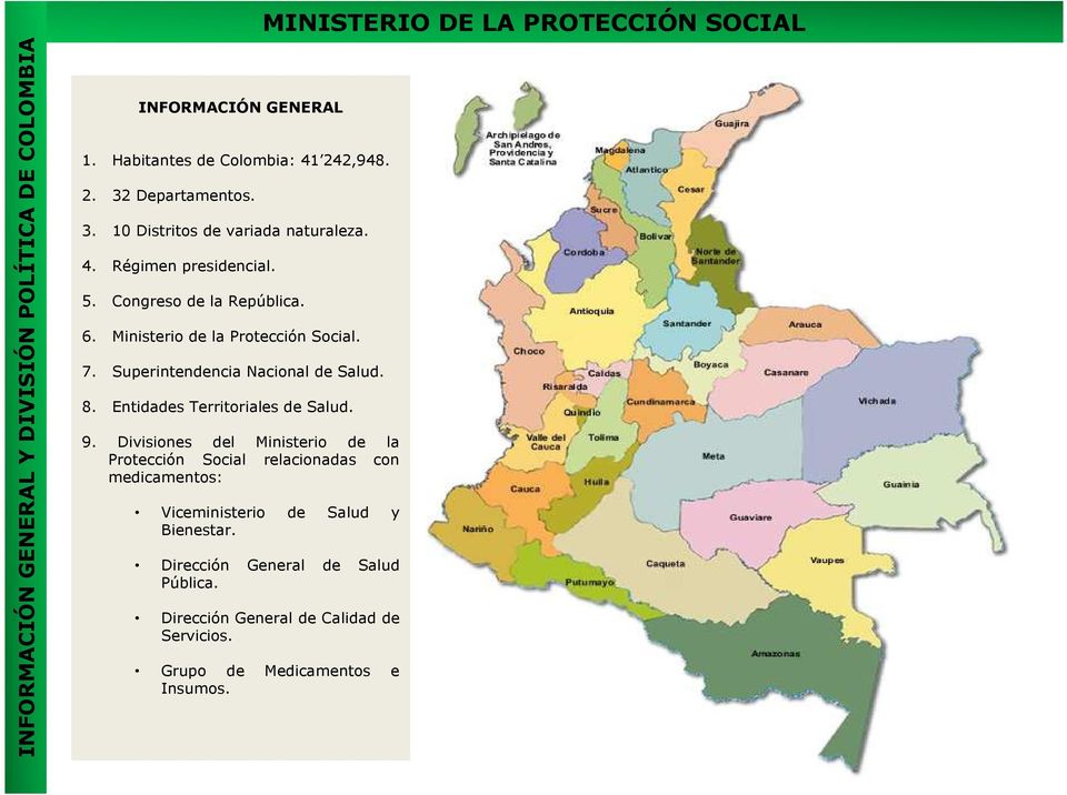 Entidades Territoriales de Salud. 9.