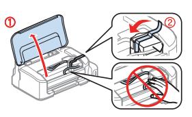 carga de tinta, de la siguiente manera: Por favor retire el material de protección (Cintas e Icopor) Verifique que el bloqueo de