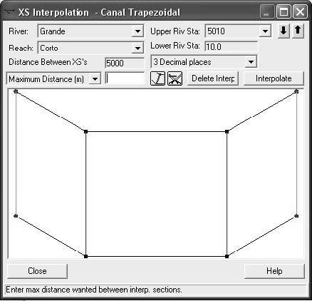Una vez realizada la interpolación, el aspecto de la ventana de interpolación y de la ventana de datos geométricos es el siguiente: Cada sección interpolada aparece con un asterisco (*) luego del