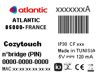 Configuración La creación de la cuenta de usuario y la conexión del bridge con los productos Atlantic debe realizarse siguiendo los pasos indicados en la App Cozytouch.