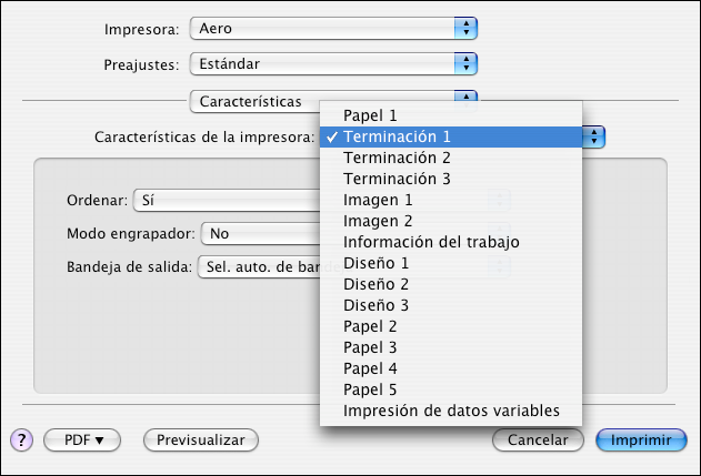 IMPRESIÓN DESDE MAC OS X 21 15 Para desplazar la posición de la imagen impresa en la página, seleccione Desplazamiento de la imagen en la lista desplegable y especifique las distancias de