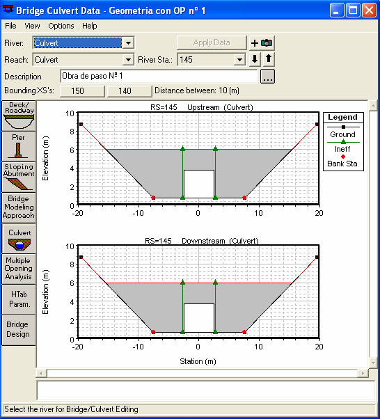 EG). Introducimos la forma rectangular de la OP (Shape:Box), de 5 m de base (Span=5) y 3 m de altura (Rise=3).