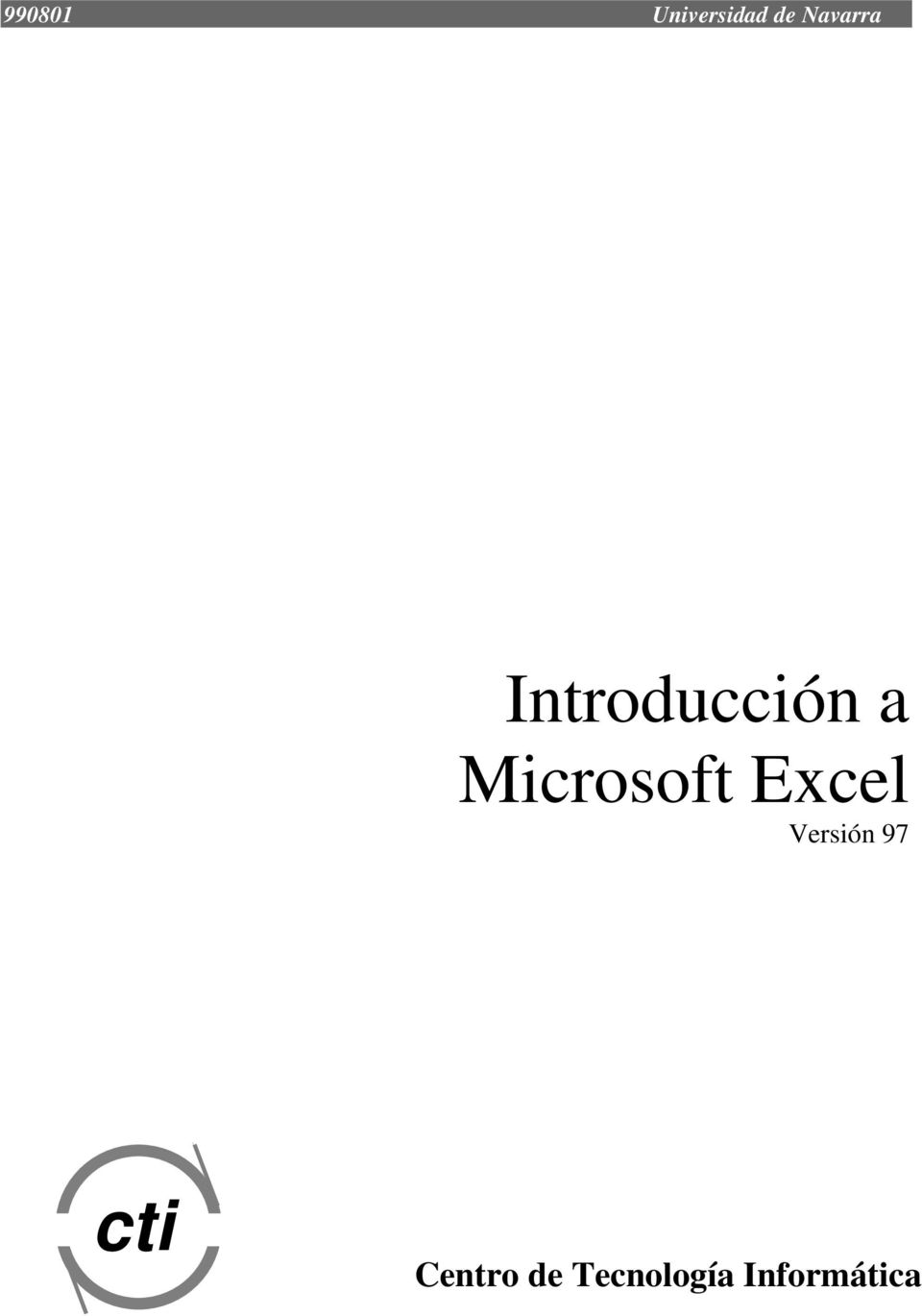 Microsoft Excel Versión 97