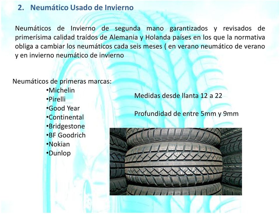 meses ( en verano neumático de verano y en invierno neumático de invierno Neumáticos de primeras marcas: Michelin