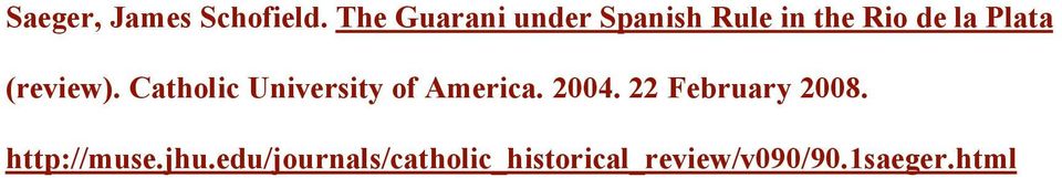 (review). Catholic University of America. 2004.