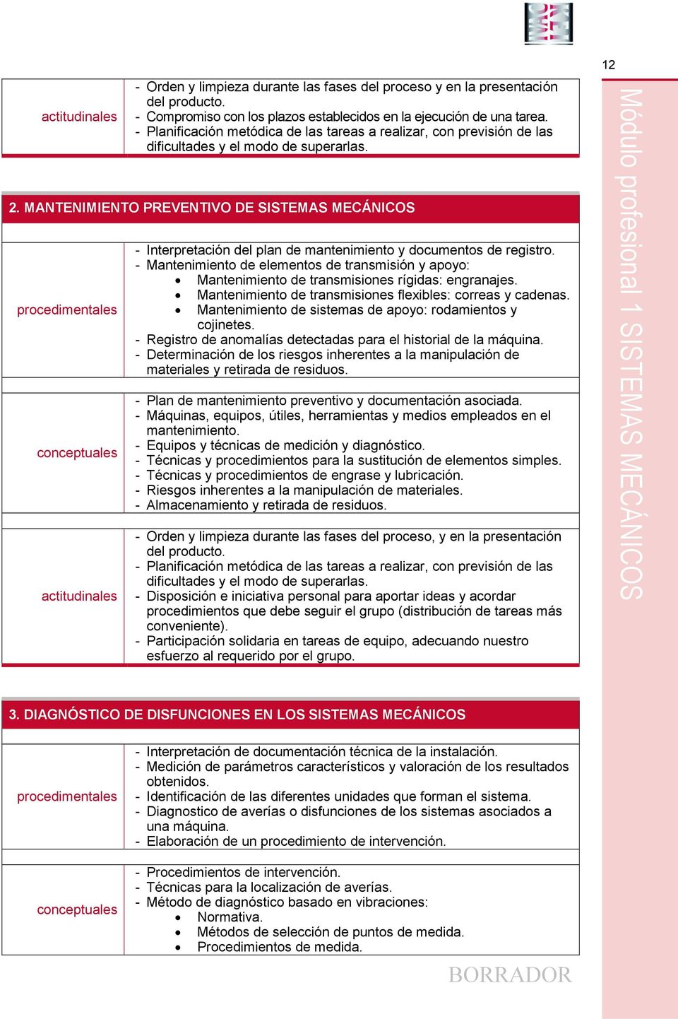 MANTENIMIENTO PREVENTIVO DE SISTEMAS MECÁNICOS - Interpretación del plan de mantenimiento y documentos de registro.