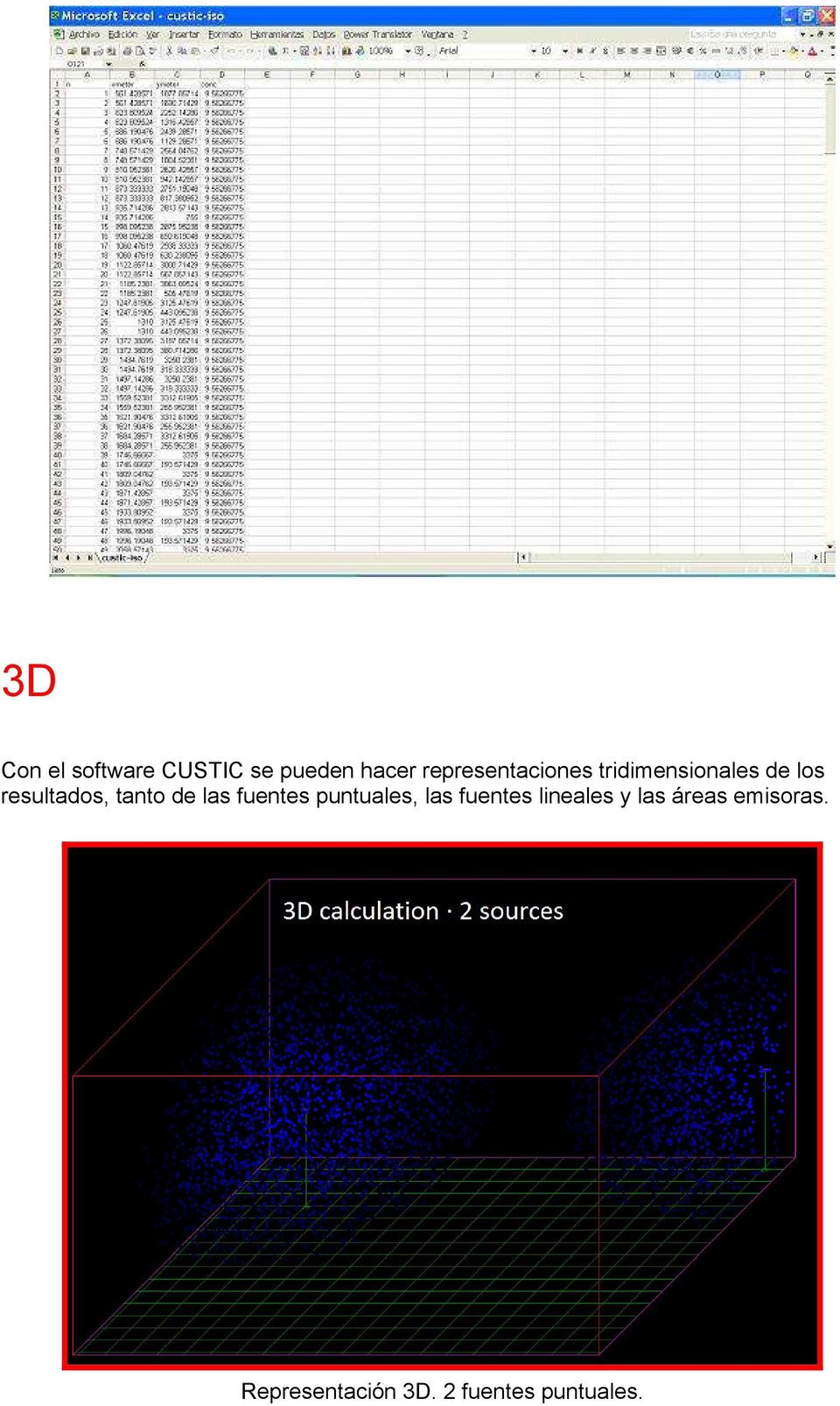 3D Con el software CUSTIC se pueden hacer representaciones tridimensionales de