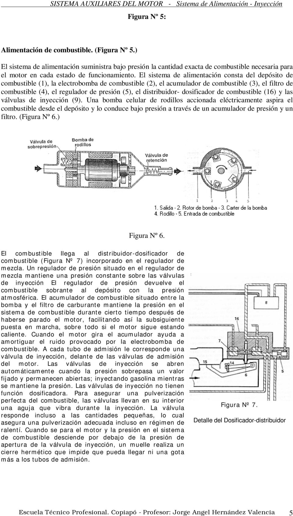 distribuidor- dosificador de combustible (16) y las válvulas de inyección (9).